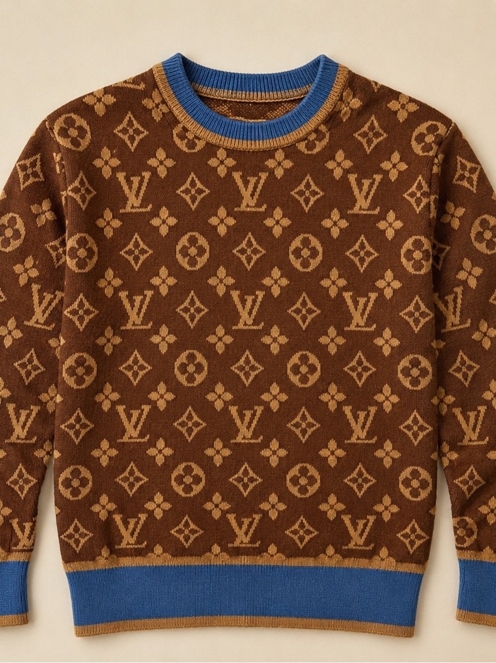 VINTAGE UNIQUE LOUIS VITTON TURTLENECK SOFT BUTTERY SWEATER/POLYESTER BLEND S/M